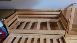 Kinderbett unbehandeltes Holz 165/77/65