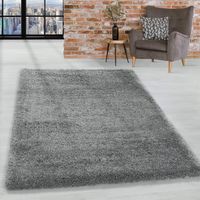 SALE 🔥 Flauschiger Hochflor-Teppich Shaggy Grau