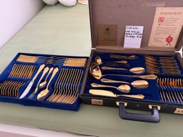 SBS Solingen Gold Besteck, 70-teilig, für 12 Personen