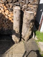 2 Spaltstock Fichtenholz Holz Stelen Holzbalken Gartendeko