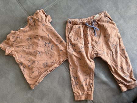 Ensemble bébé bio, motif légumes, taille 92