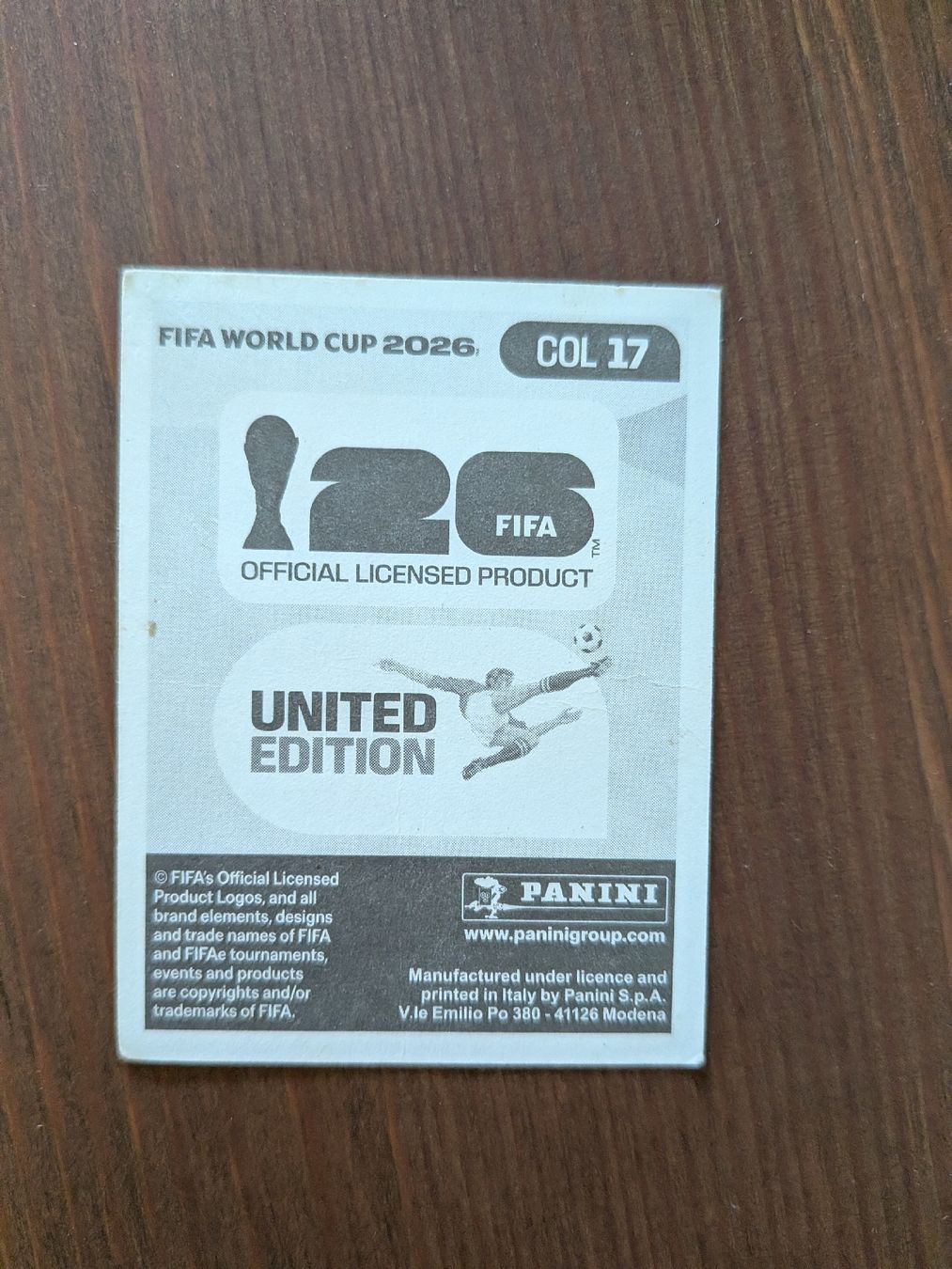 Panini Sammelbilder & Trading cards: Panini Bild COL 17 – Gebraucht aus Eschenbach SG von SanFranciscoCalifornia 1