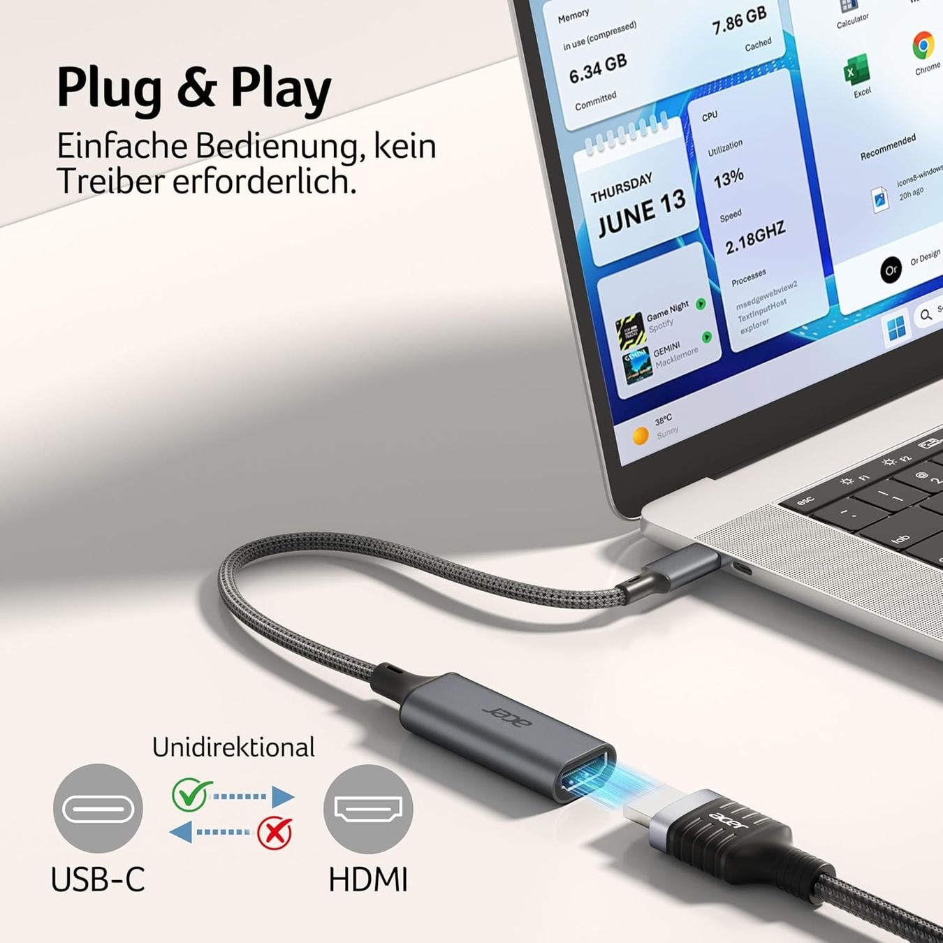 Adattatori: USB-C auf HDMI Adapter 4K@60Hz – Nuovo e nell'imballaggio originale da Suhr venduto da SchnapperCH 4