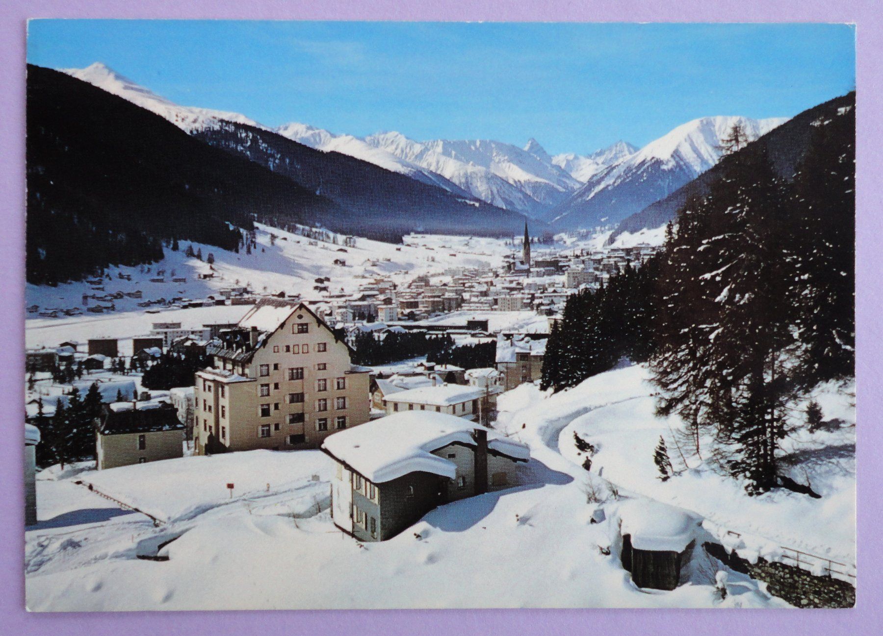 Cartoline postali: Davos mit Tinzenhorn – Usato da Fétigny venduto da Billy2miny