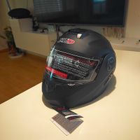 Motorrad Klapphelm BLD Doppelvisier Helm Schwarz-Matt Maxima