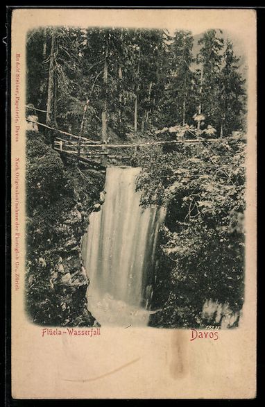 Cartoline postali: Relief-AK Davos, Flüela Wasserfall – Usato da Berlin venduto da bartko-reher