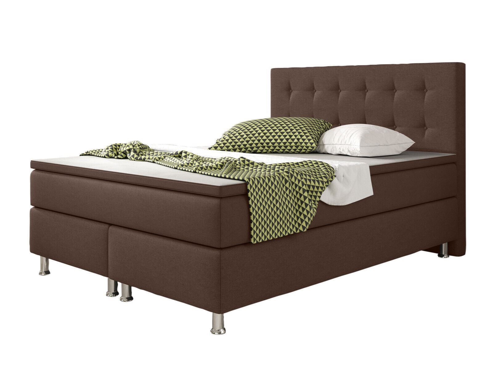 Betten: Boxspringbett 140x200 Braun Hotelbett Bett – Neu und originalverpackt aus Wallenwil von toesstal-vertrieb 2