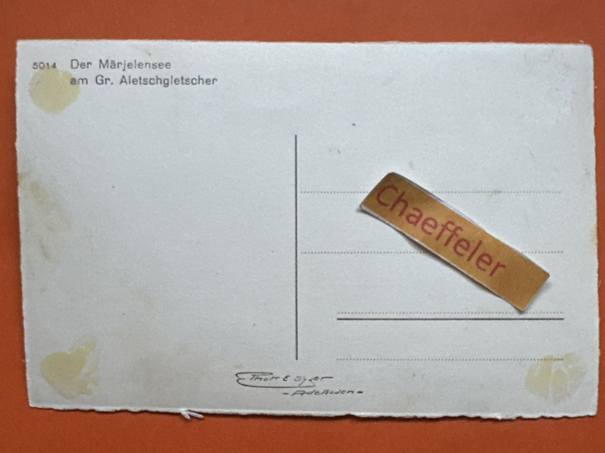 Cartoline postali: 5014 Der Märjelensee am Gr. Aletschgletscher – Usato da Zürich venduto da Chaeffeler 1