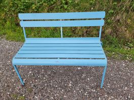 Vintage Gartenbank, Metall, hellblau, ideal für den Garten!