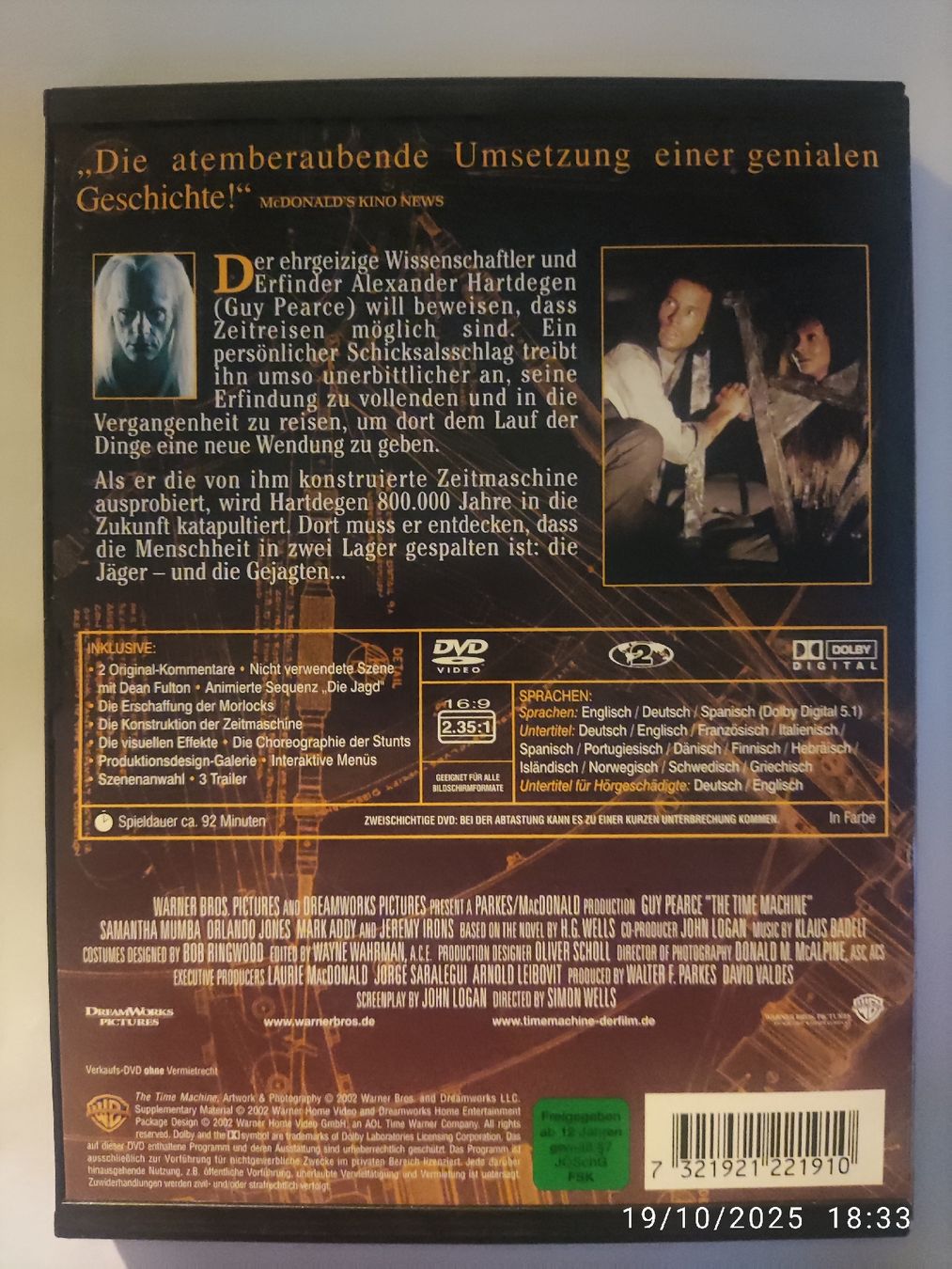 Tous les DVDs: The Time Machine – D'occasion à Basel par Alacant 1