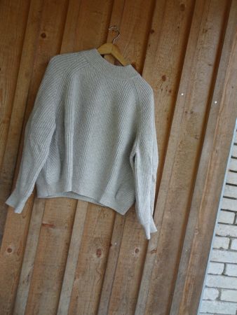 Warmer Strickpulli von H&M beige kurz Gr. L - 425144