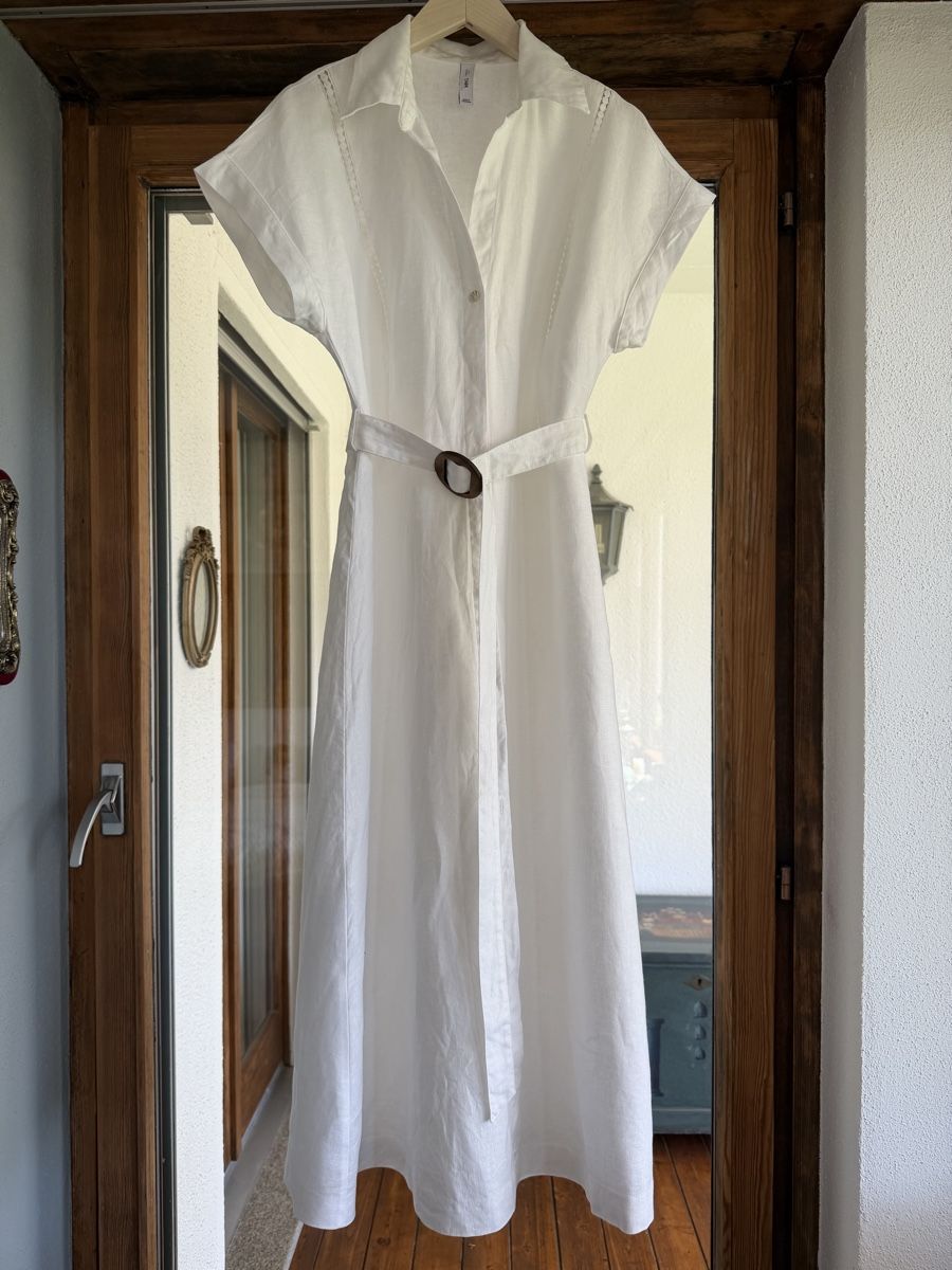 Mango Vestiti: Abito Mango bianco in lino nuovo – Nuovo (secondo la descrizione) da Cademario venduto da Iby_30 1