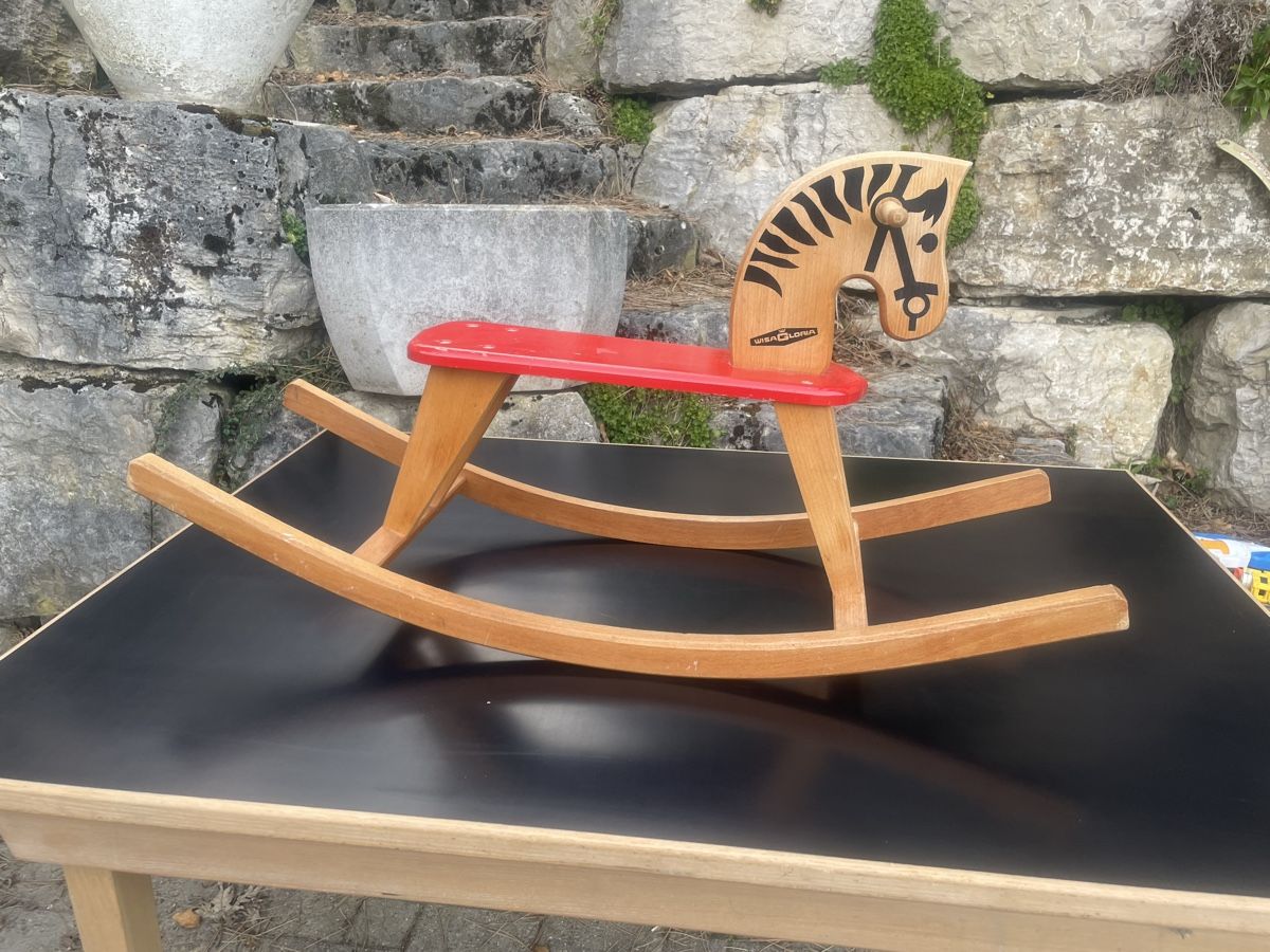 Wisa Gloria Giocattoli: Cheval à Bascule Vintage Wisa Gloria – Usato da Vallamand venduto da Bricbracbroc82 1