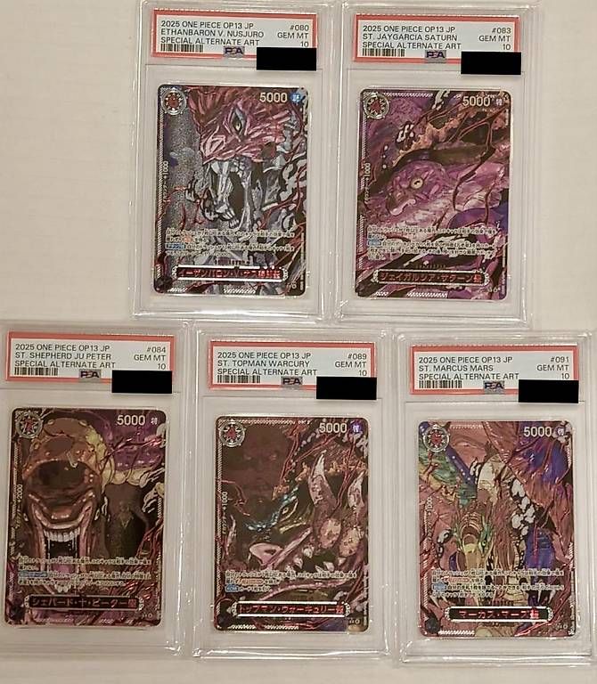 Bandai Carte collezionabili: One Piece Five Elders PSA10 JP Sequential – Nuovo e nell'imballaggio originale da St. Gallen venduto da AOCards