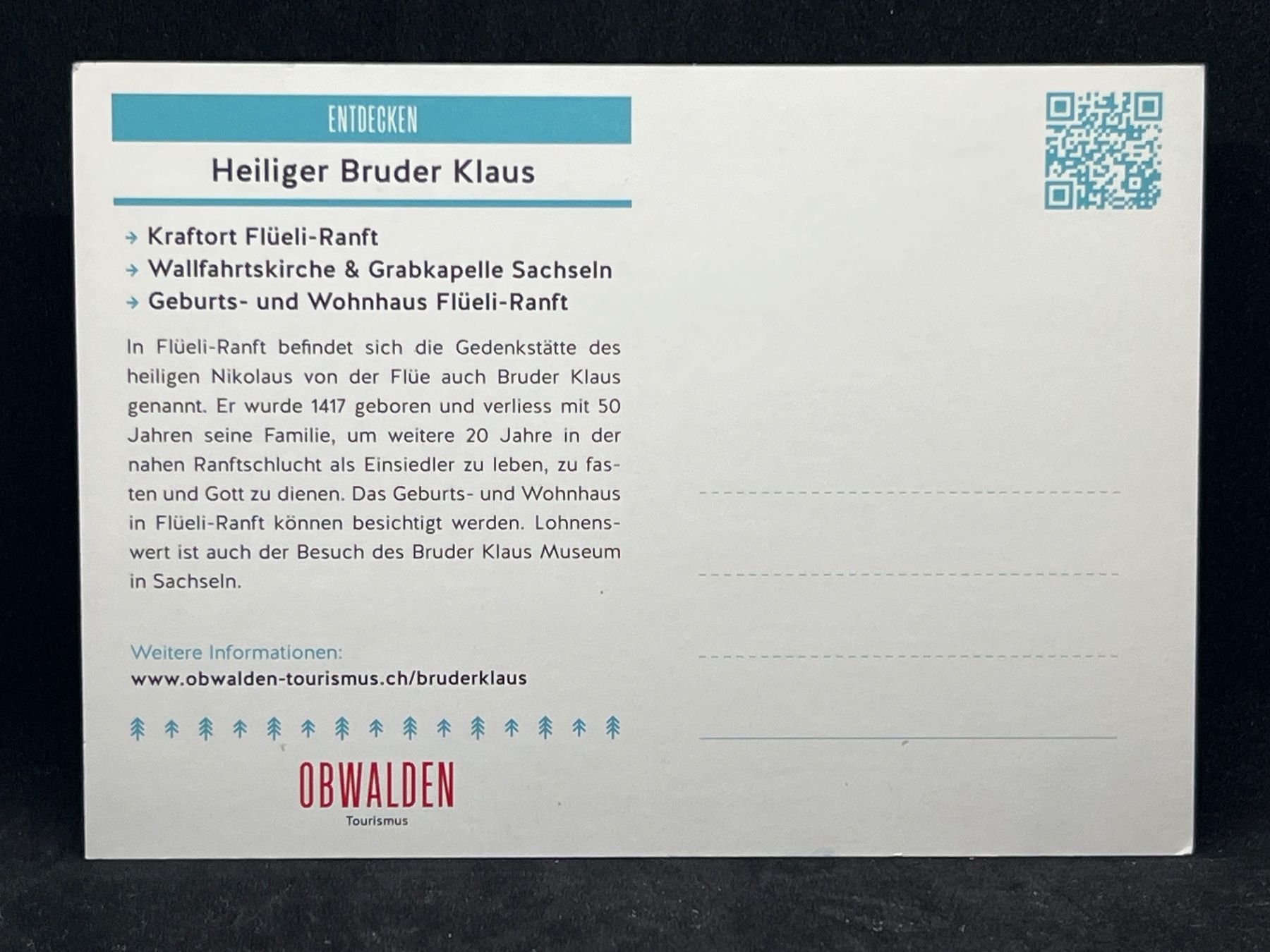 Cartoline postali: Ansichtskarte: Heiliger Bruder Klaus, Kraftort Flüeli-Ranft – Usato da Widnau venduto da Brusi9 1