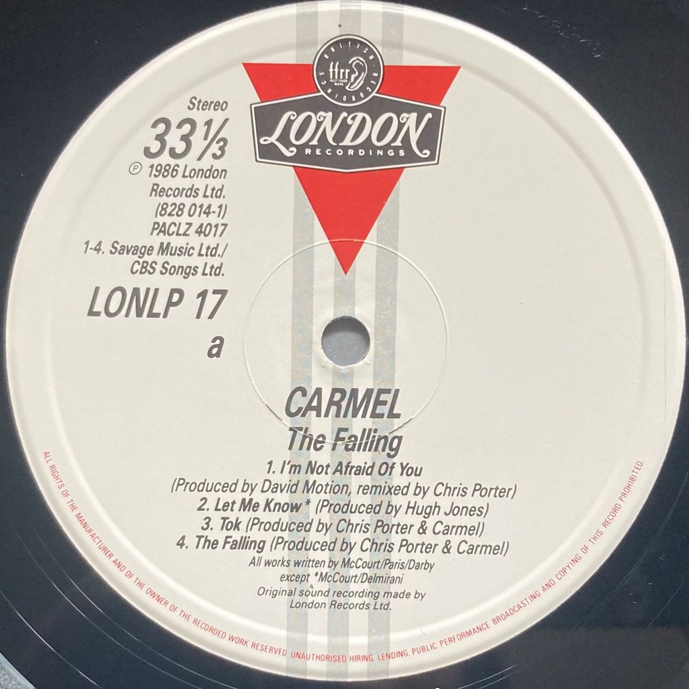 Schallplatten: CARMEL - THE FALLING – Gebraucht aus Poliez-Pittet von Newtown-Records 2