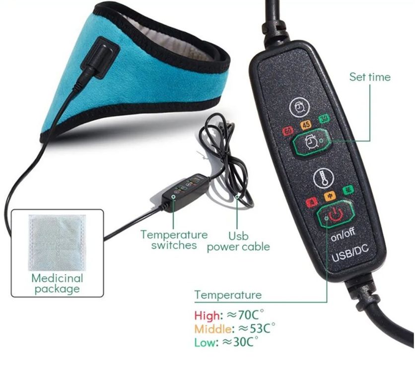 USB Elektrische Heizung Nackenstütze Hals Therapie Stütze