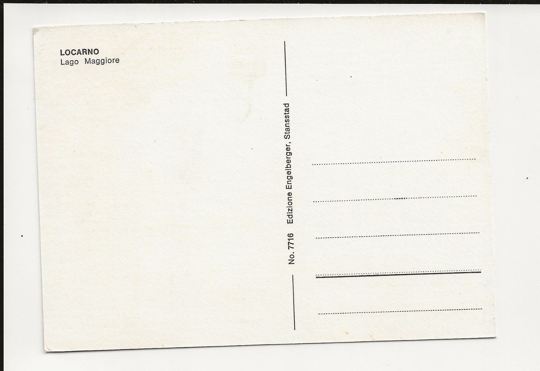 Ansichtskarten: AK ca. 1960 Locarno Lago Maggiore – Gebraucht aus Greifensee von 315WDO 1