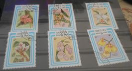Briefmarken Orchideen Laos 1985 komplett Satz neuwertig