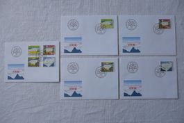 1996 5 FDC ATM-96 Jahreszeiten Satz & Einzelmarken SBK 11-14