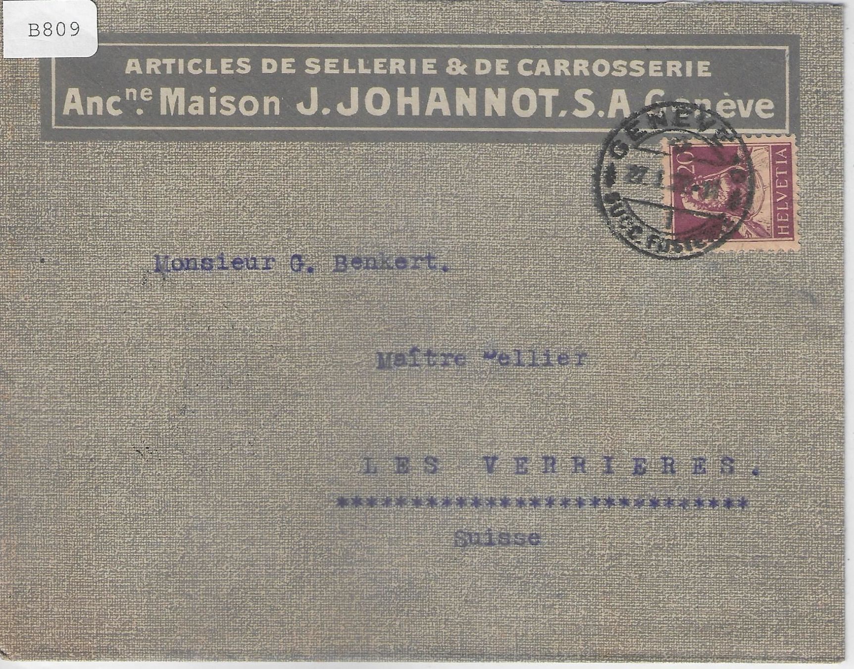 Tutti i francobolli: Carrosserie Maison J. Johannot S.A. – Usato da Ettingen venduto da Kartenplanet