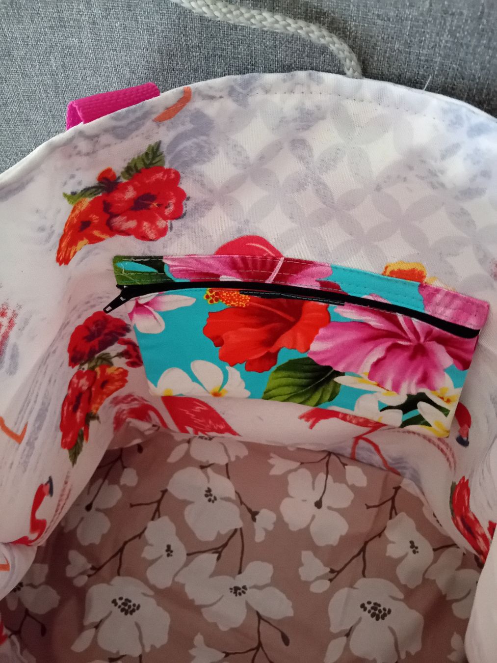 Taschen: Sommer/Bade Tasche mit Flamingo Muster, Handmade, – Neu (gemäss Beschreibung) aus Burgdorf von carodesign1 1
