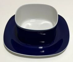 Saucière Langenthal TRANSITION Porzellan  weiss Kobalt blau