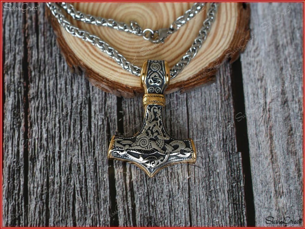 MEDWISE Thors Hammer Urnen Halskette - 925 Sterling Silber Keltisch