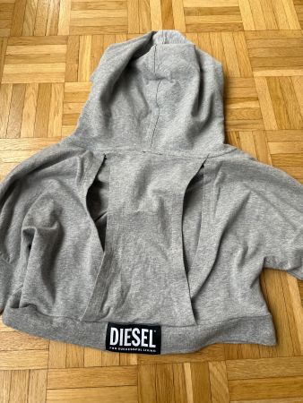 Grauer cropped Hoodie Diesel