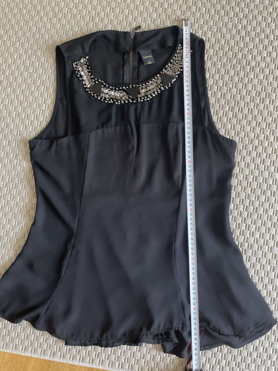 Zebra Tops: Top mit Pailletten und Voile, Zebra, M – Gebraucht aus Solothurn von Bobesch08 7
