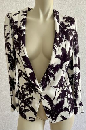 🌴 René Lezard Sommer Blazer Palmenprint Gr. 34 Stylisch🌴