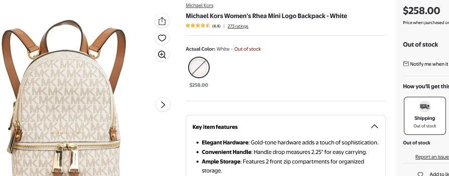 Michael Kors Zaini: Michael Kors Rhea Mini  Rucksack / sac à dos – Usato da Collonges venduto da arashee 7