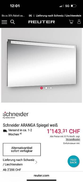 Schneider Specchi: Schneider LED Spiegel - Neu! – Nuovo e nell'imballaggio originale da Arth venduto da jur_gn59