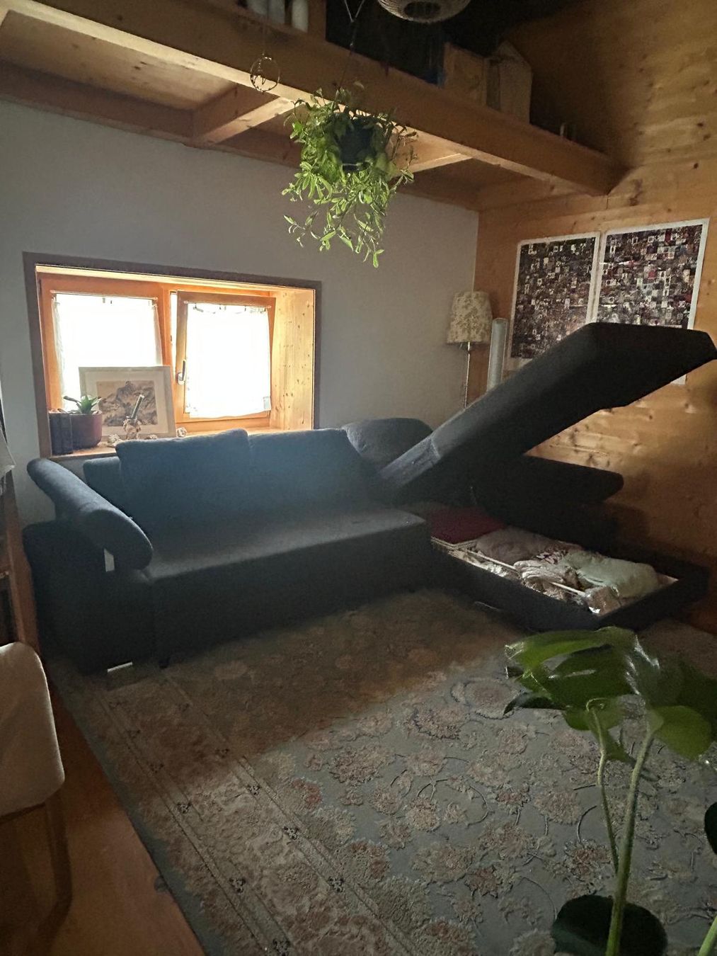 Divani: Ecksofa dunkelgrau, mit Bettfunktion & Stauraum – Usato da Cazis venduto da Vinyloo 3