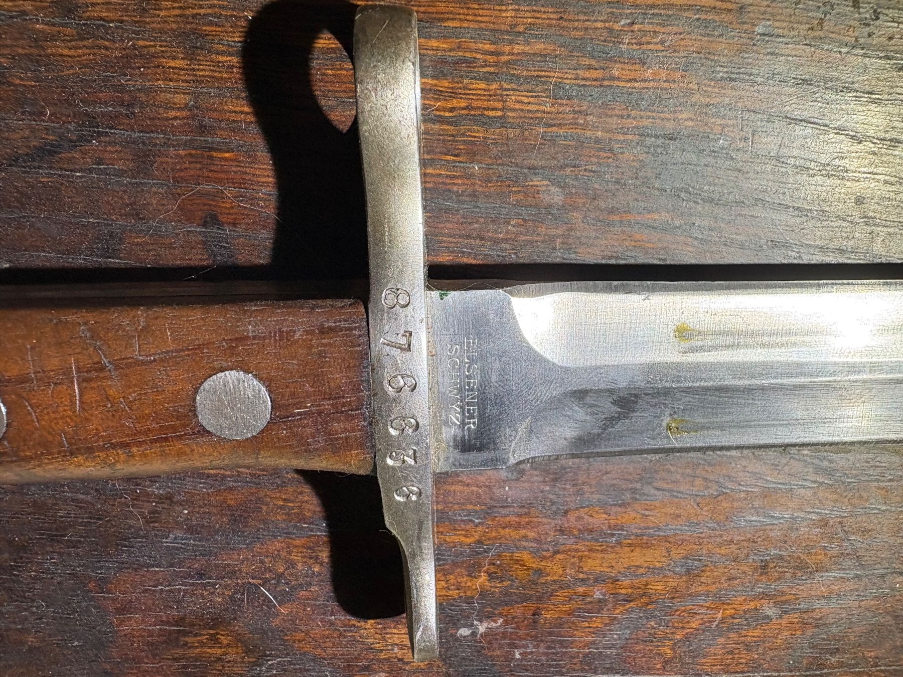 Schweizer Armee Stichwaffen: Bajonett mit Scheide Schweizer Armee passend zu K31 – Gebraucht aus Thalwil von  3