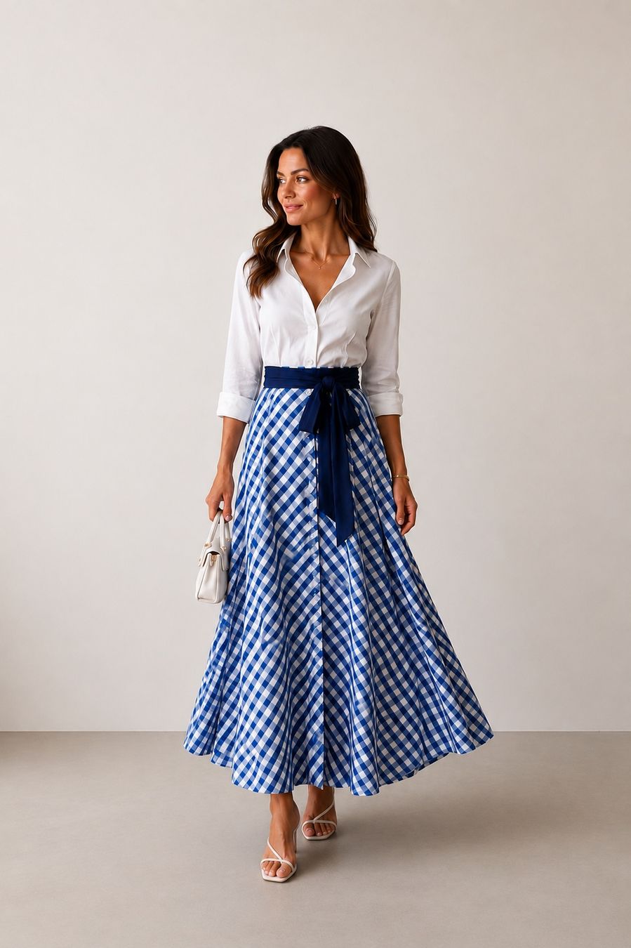 Kleider: White and Blue Long Dress – Gebraucht aus Corsier-sur-Vevey von Kristina.Nova