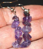 Ohrringe L-9469 – Amethyst ca. 4cm 1 Paar silbrig