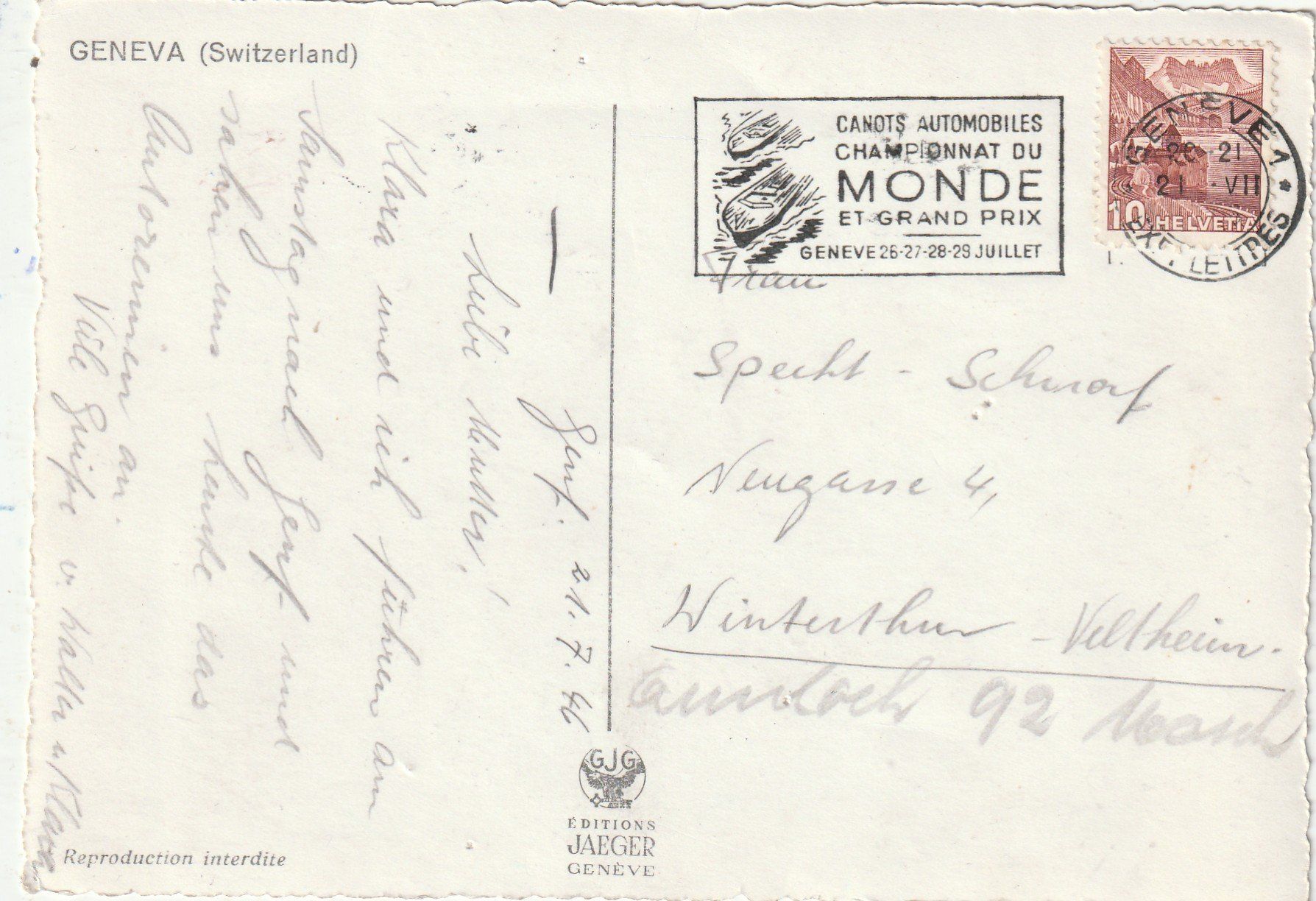 Cartes postales: Genf  Brücke Mont Blanc um 1928 – D'occasion à Lumbrein par made02 1