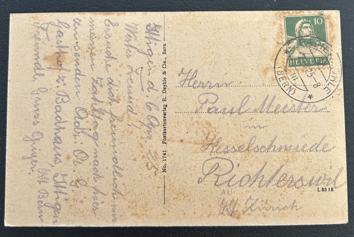 Ansichtskarten: Ittigen Gasthaus Badhaus u. Station  – Gebraucht aus Horw von Tellbub 1
