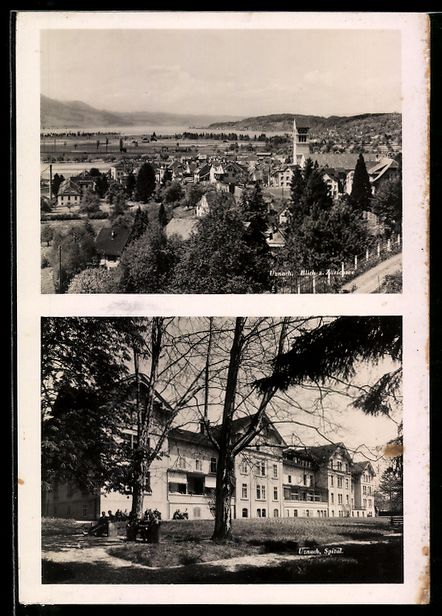 Cartoline postali: AK Uznach, Ortsansicht, Spital – Usato da Berlin venduto da bartko-reher