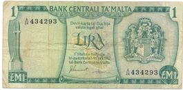 Malta 1 Lira P31f Serie A/24