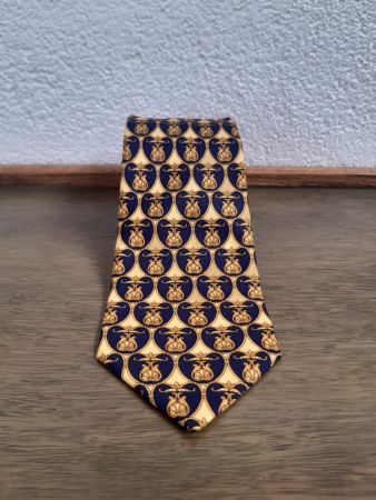 Cravate BON GENIE-Mr.-Grieder-Or/Bleu Roi-100% Soie