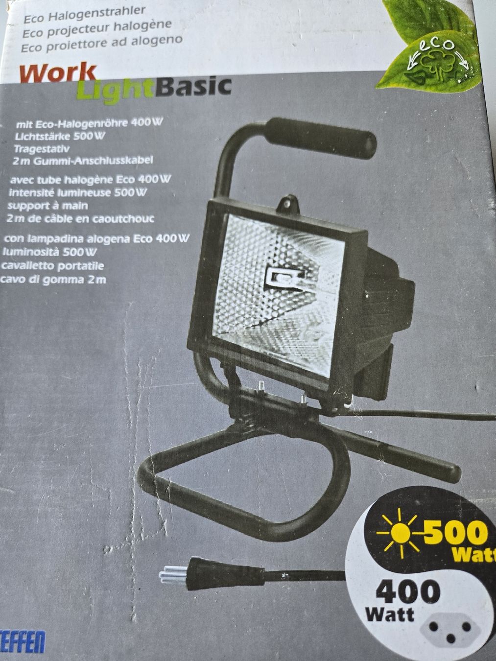 Lampes: Steffen Eco Halogenstrahler Work Light Basic 400W – D'occasion à Grünenmatt par Brauni2