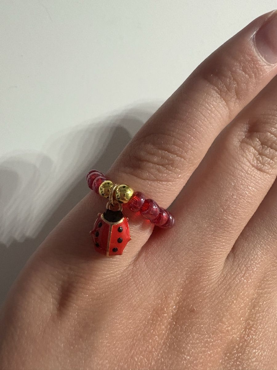 Anelli: Süsser Ring mit Marienkäfer-Anhänger – Nuovo (secondo la descrizione) da Winterthur venduto da nik_pr58 3