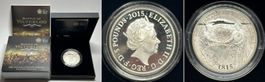England GROSSBRITANNIEN 5 Pounds 2015, WATERLOO, Silber PP