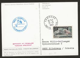 Ballon Schweiz 1965 Mürren Samoens Flugpost Luftpost