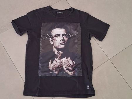 T-shirt Gaudi nero con stampa, usato con difetto, M