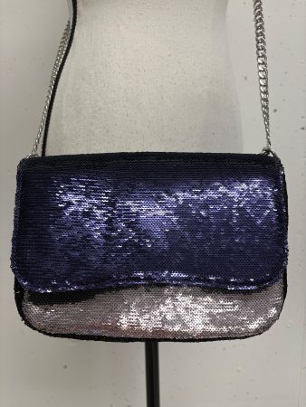 Beck Söndergaard Tasche Pailletten blau schwarz Crossbody