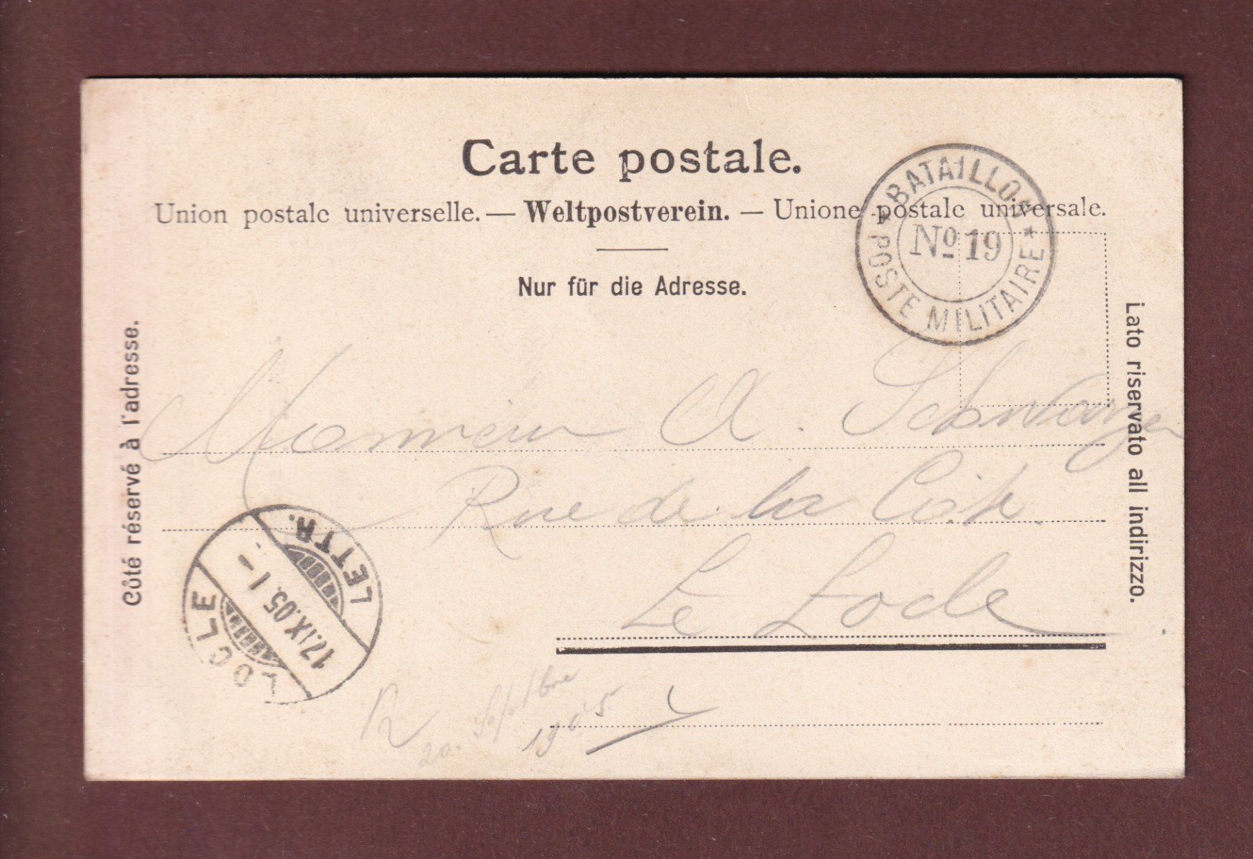 Cartes postales: Gorges de MOUTIER - 1905 Feldpost – D'occasion à Pully par nicecards-shop 1