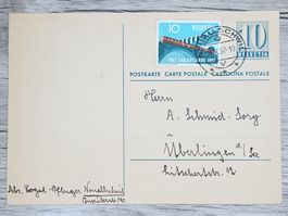 CL04 Carte Postale + Timbre Suisse 1957